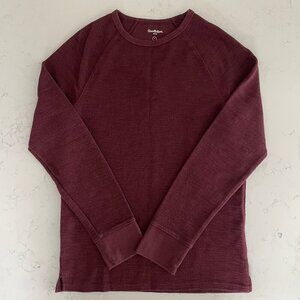 Goodfellow & Co Standard Lg Slv Crew Nk Cotton Blend T Shirt Burgundy Sz S